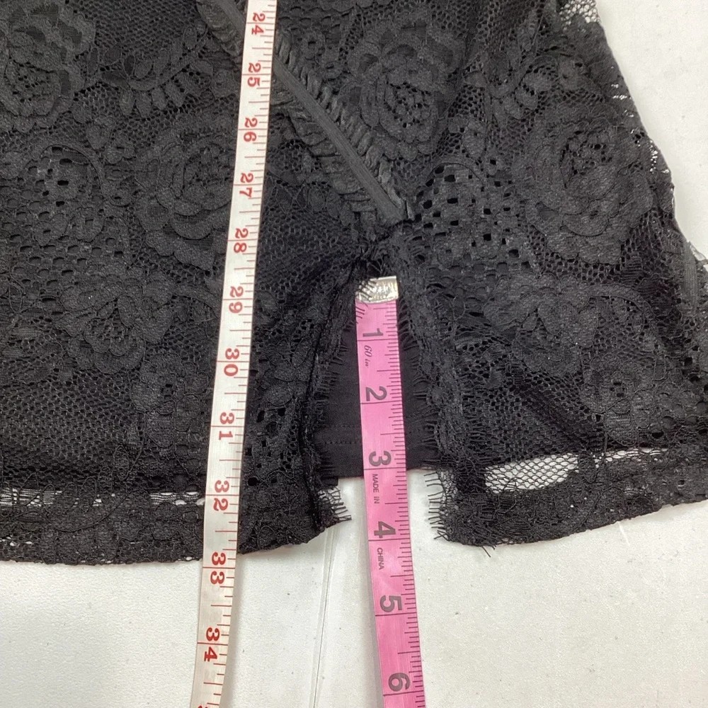 Alana Eve Long Sleeve Black Lace Bodycon Mini Dress NEW! Retail $199